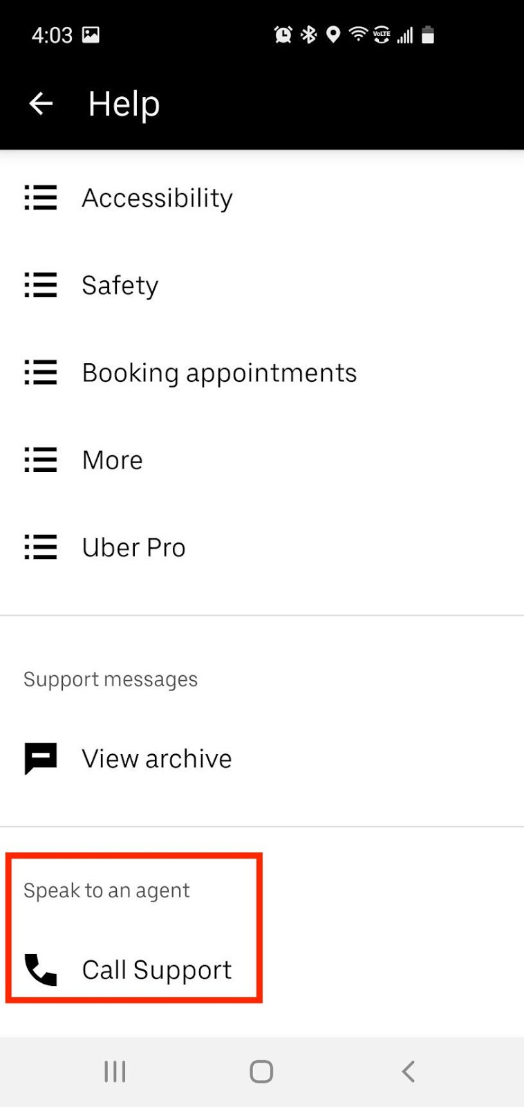 how to contact uber eats