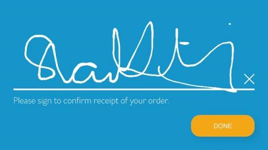 image of Signing screen with eaze