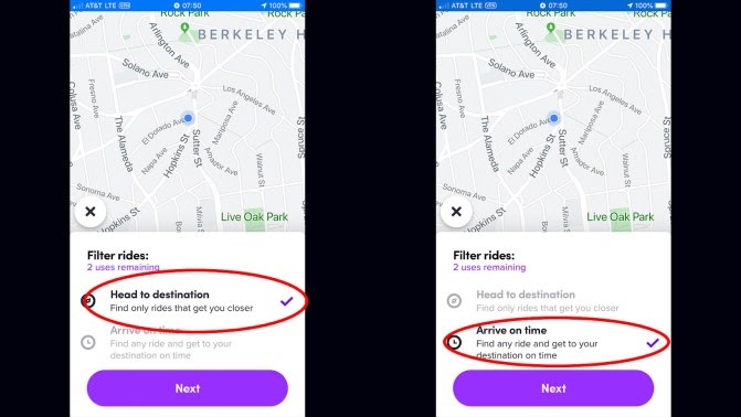 lyft destination mode