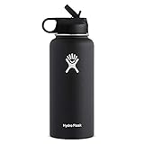 Hydro Flask Wide Mouth Water Bottle, Straw Lid - Multiple Sizes & Colors