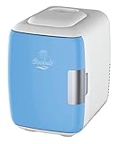 Cooluli Mini Fridge Electric Cooler and Warmer (4 Liter / 6 Can): AC/DC Portable Thermoelectric System w/ Exclusive On the Go USB Power Bank Option (Blue)