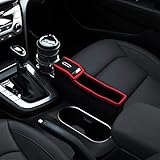 KMMOTORS Coin Side Pocket Red Console Side Organizer Crevice Filler Console Side Organizer Multi-Functional Storage (Red. Passenger. with Cupholder)