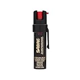 SABRE ADVANCED Compact Pepper Spray with Clip - 3-in-1 Pepper Spray, CS Tear Gas & UV Marking Dye - Maximum Police Strength OC Spray, 10-Foot (3M) Range, 35 Bursts - Optional Practice Spray, Black Pepper Spray