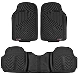 Motor Trend MT-773-BK Black FlexTough Baseline - Heavy Duty Rubber Floor Mats for Car SUV Truck Van, 100% Odorless BPA-Free & All Weather Protection