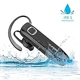 HIFEER Bluetooth Headset Waterproof IPX5 V4.1 Bluetooth Headphone with Noise Cancelling Mic- Black