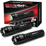 GearLight LED Tactical Flashlight S1000 [2 PACK] - High Lumen, Zoomable, 5 Modes, Water Resistant, Handheld Light - Best Camping, Outdoor, Emergency, Everyday Flashlights