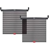 Munchkin Brica Sun Safety Car Window Shade with Heat Alert, Helps Block UVA/UVB Rays, 2 Pack, Black