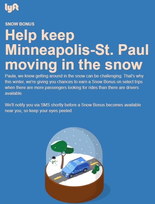 lyft snow bonuses