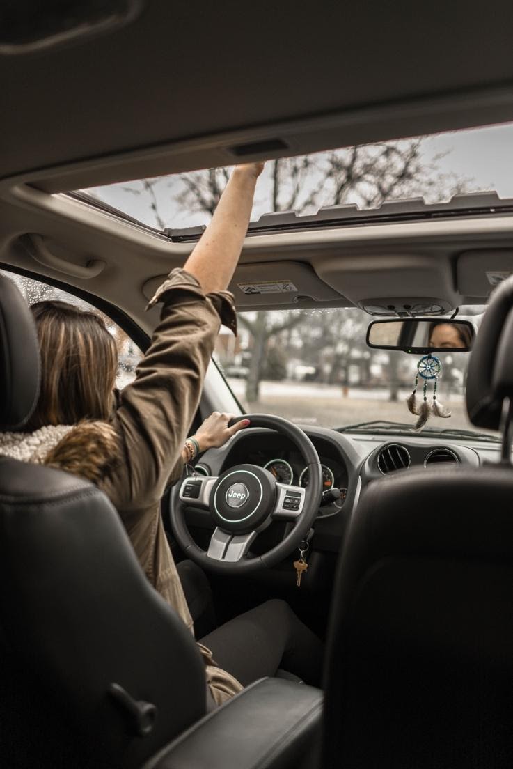 A passenger seat of a car Description automatically generated
