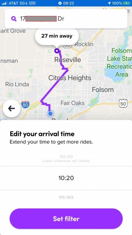 lyft destination mode