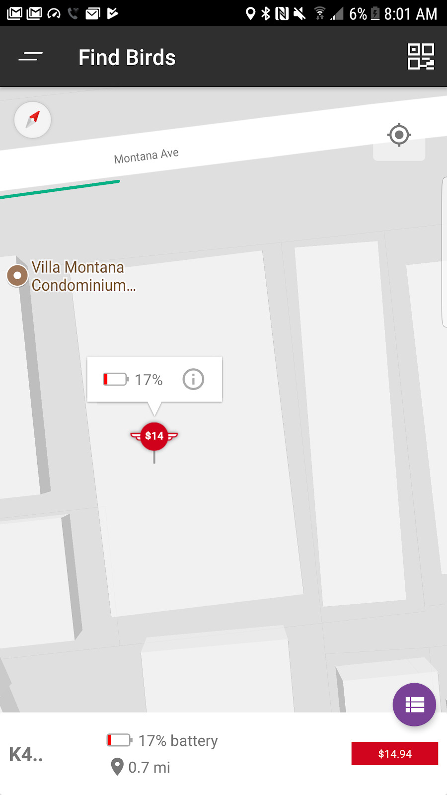 Finding a bird scooter to charge