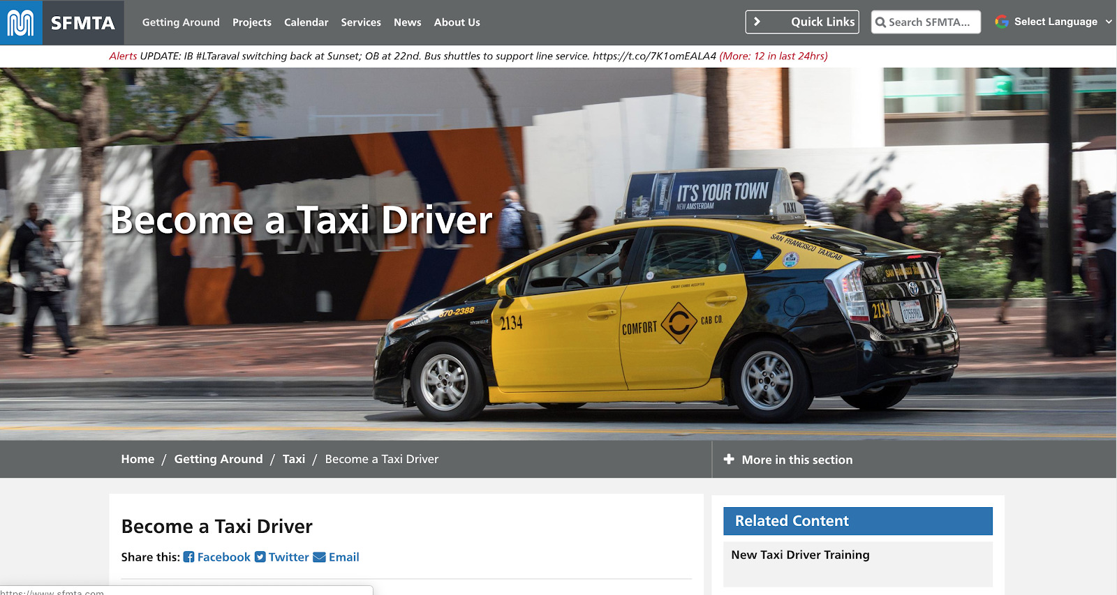 image of San Francisco Municipal Transportation Agency taxi onboarding