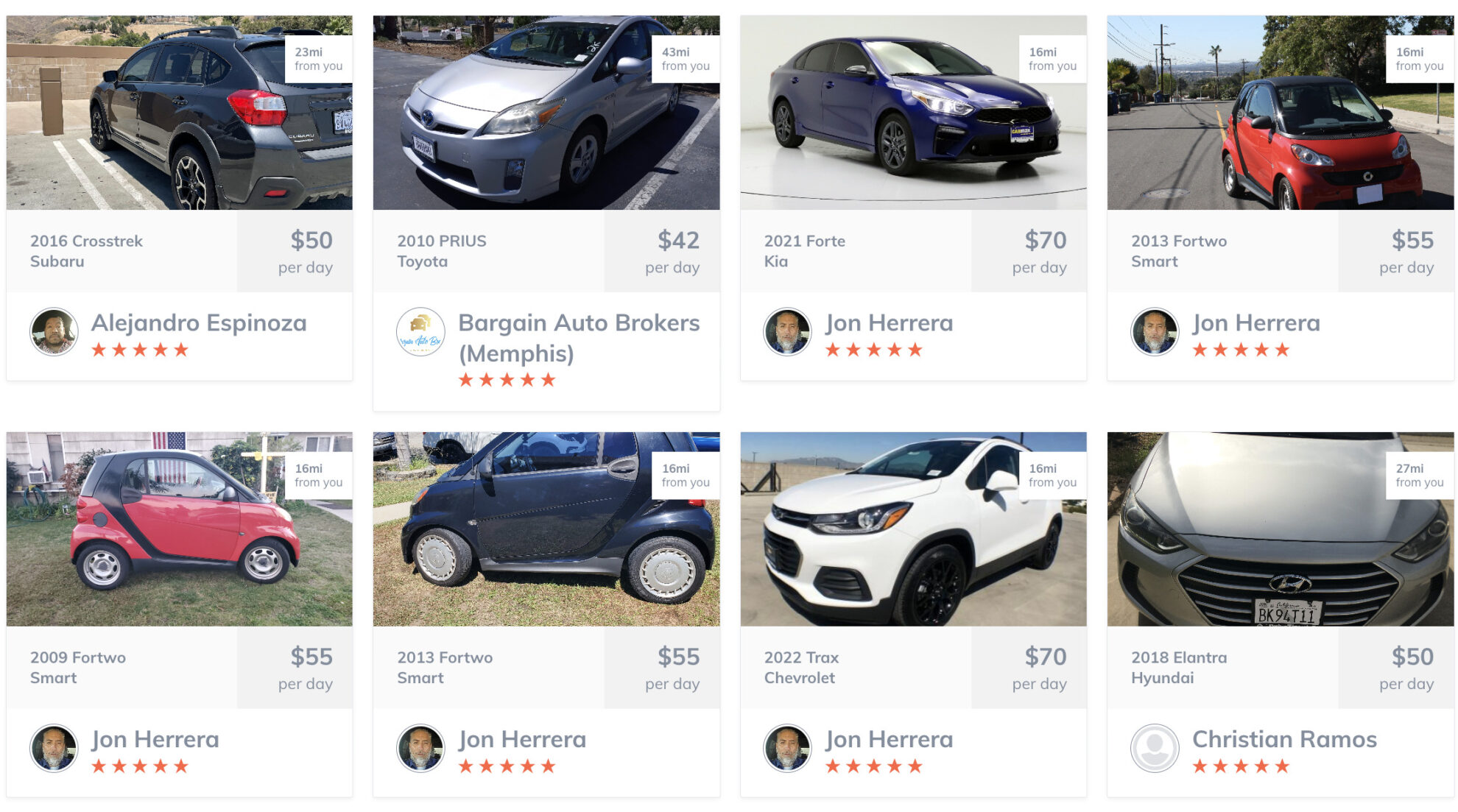 hyrecar cars for rent