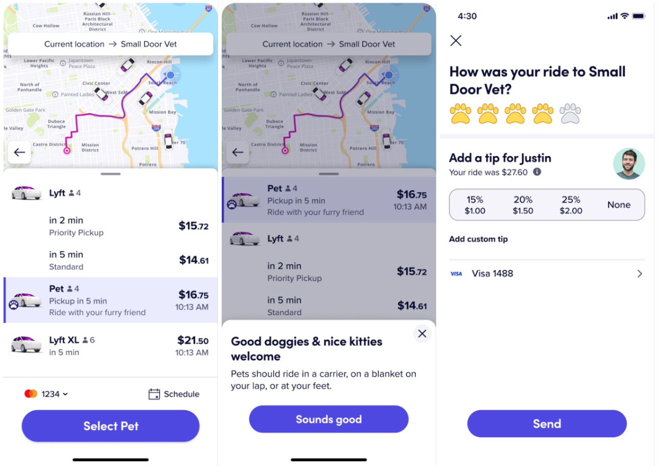 Lyft Pet Mode Screenshots