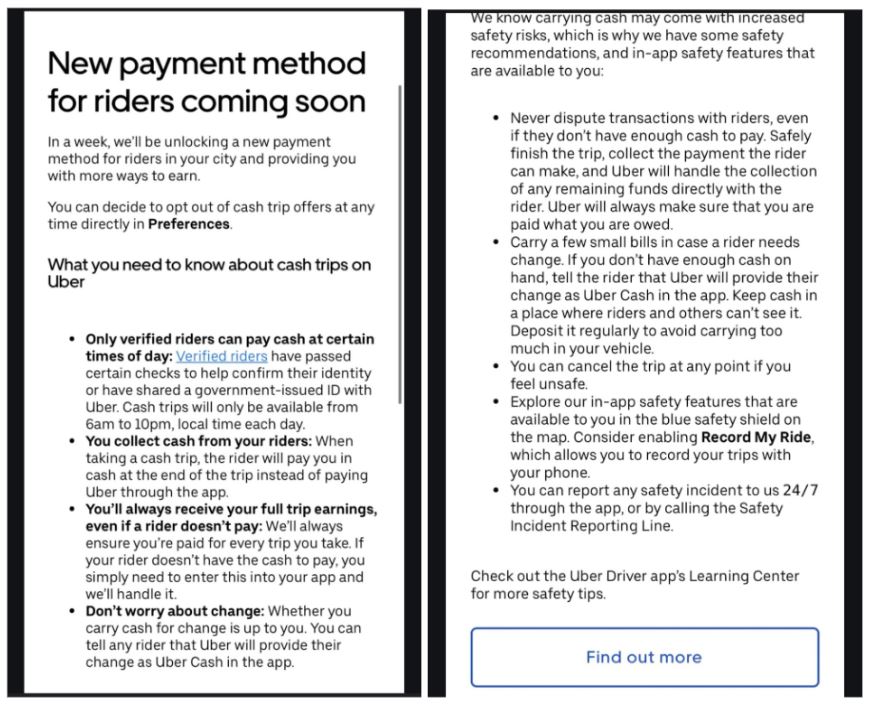 New Payment for Riders