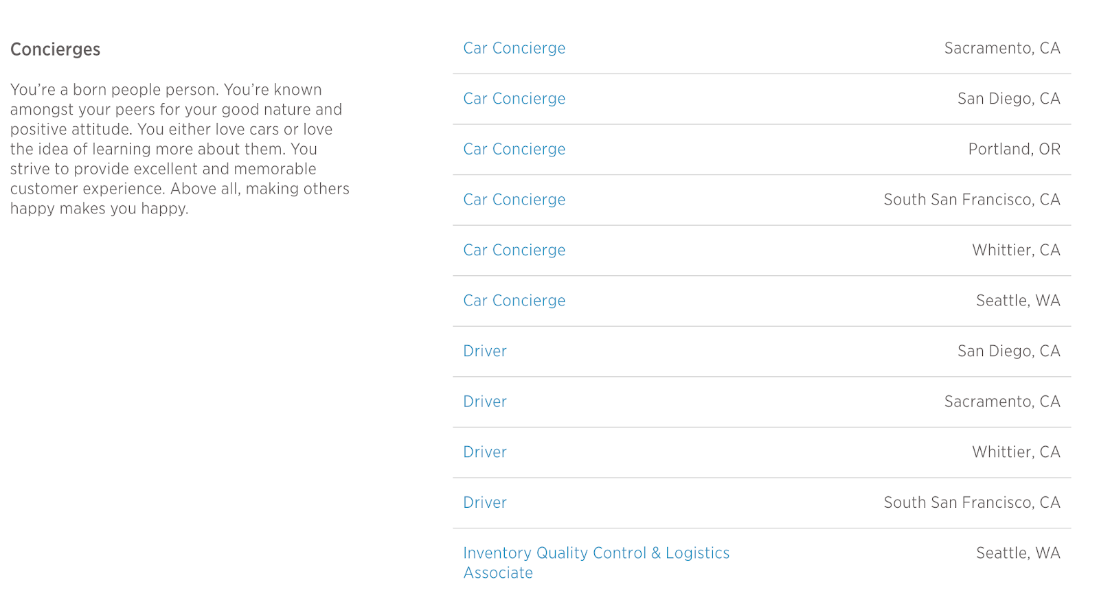 car concierge Shift