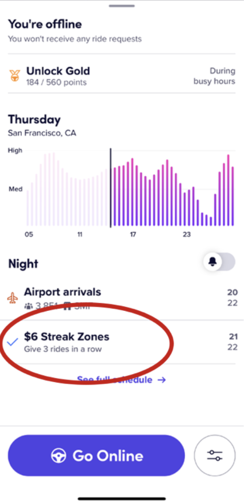 $6 streak bonus in the lyft app