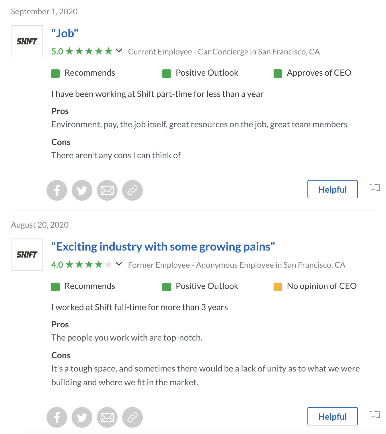 car concierge Shift reviews