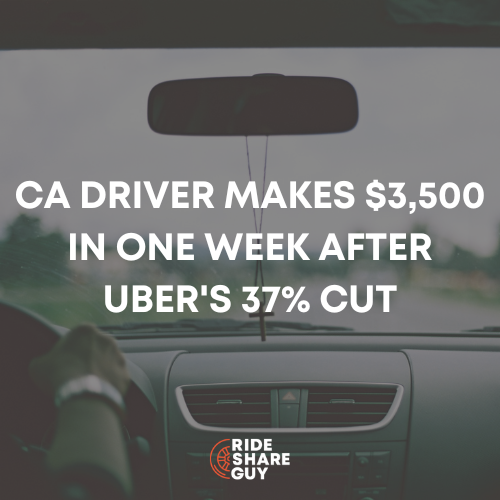 CA Driver Makes $3,500 in One Week After Uber's 37% Cut