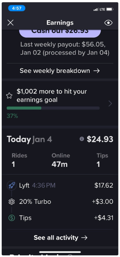 Lyft Turbo Earnings