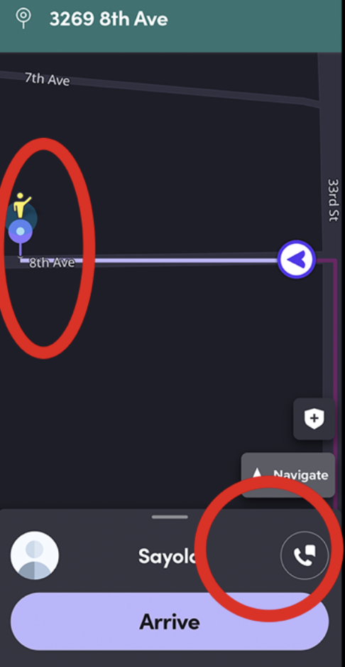 see where your passenger is located in the app