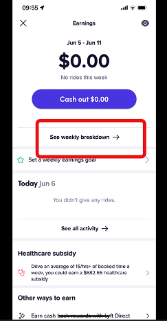 Step 2 of calculating your Lyft take rate